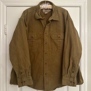 Vintage Cabelas Deerskin Chamois Shirt Mens Sz 2XL Tan Workwear Outdoor Soft 90s